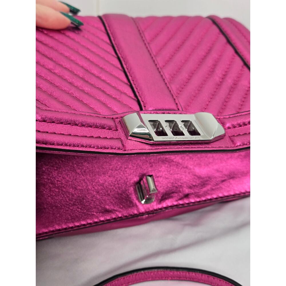 Rebecca Minkoff Metallic Fuchsia Quilted Chain Crossbody - Picture 9 of 16